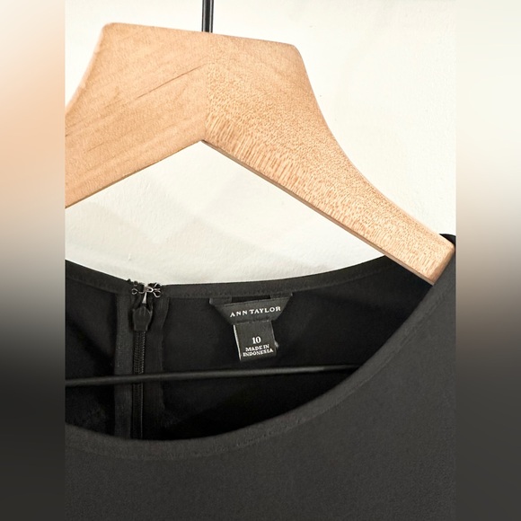 Ann Taylor Short Sleeve Seam Front Sheath Dress Black Size 10 - Picture 5 of 6